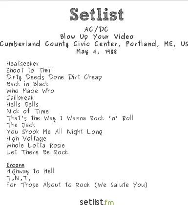 AC DC Setlist 96 night 2