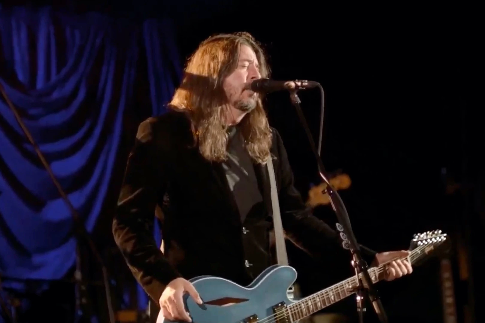 Dave Grohl of Foo Fighters performs during the 'Celebrating America' Biden inaugural primetime special on January 20, 2021.